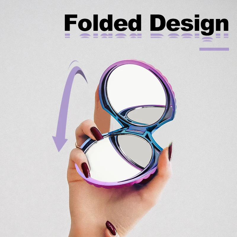 INS Fashion Portable Hand Mirrors Sea-maid Shell Shape Mirror Acetate Wholesale Mini Pocket Mirror for Travel Unisex