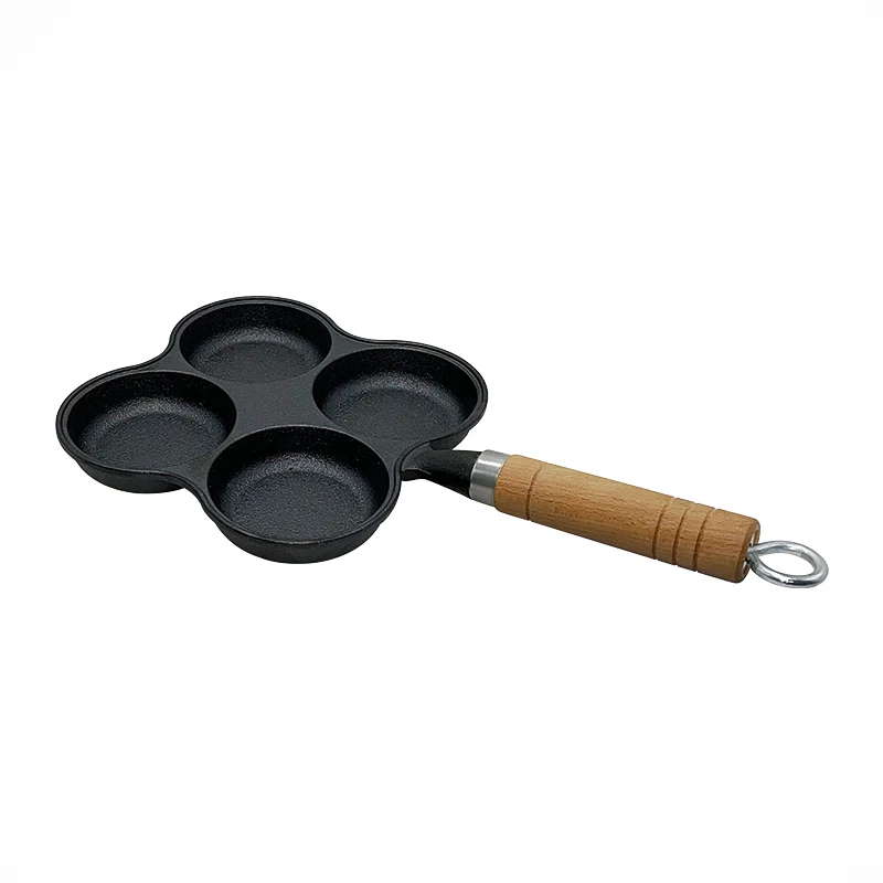 Hot Sale Egg Frying Pan 4 Sections Non Stick Cast Iron Egg Fry Pan For Breakfast and Brunch Dishes