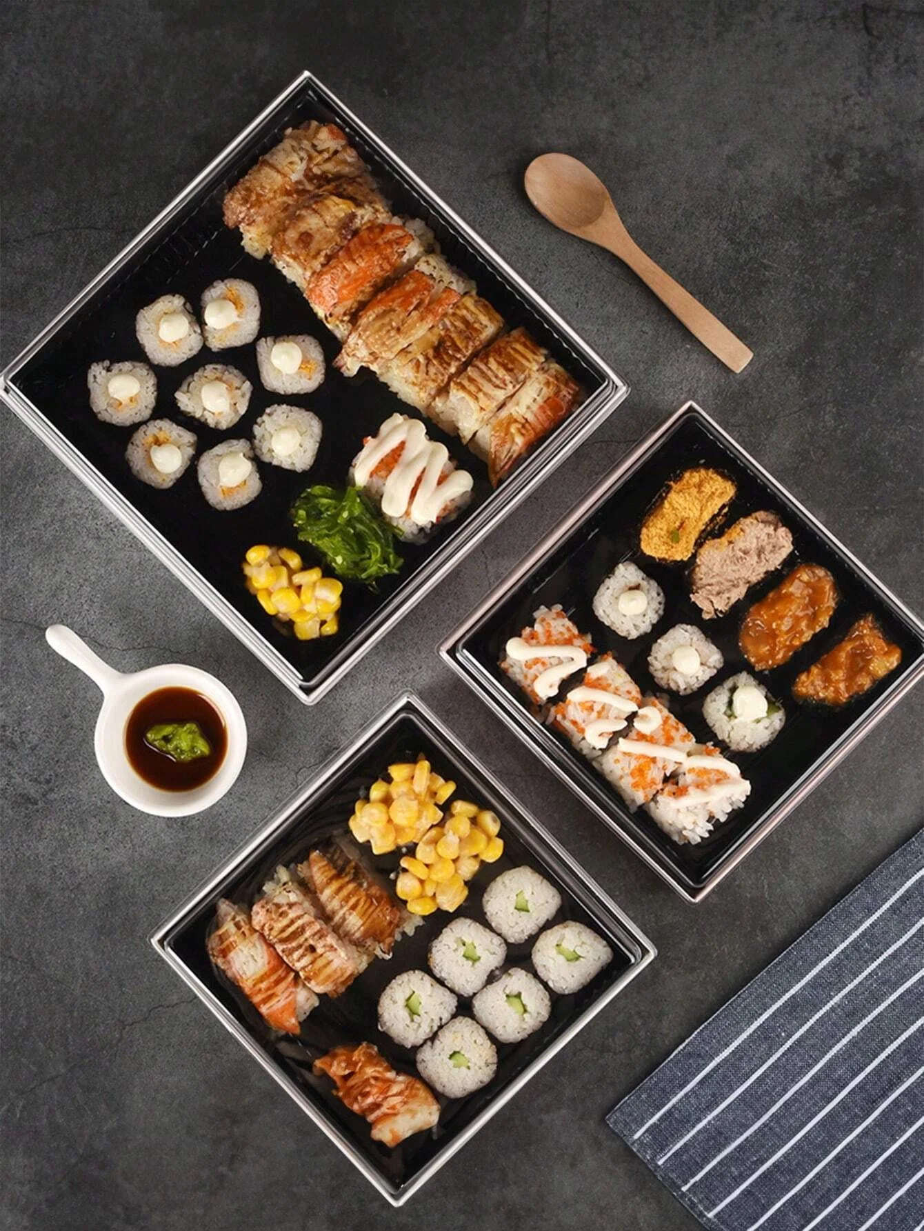 Sushi Dessert Packaging Box, Tiramisu Mousse Cake Bento Box, Light Meal Japanese Food Container