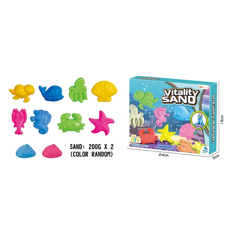 Perfect Kraft Construction Play Sand Set - Sensory Bin Sand Kit Include 400g Magic Sand