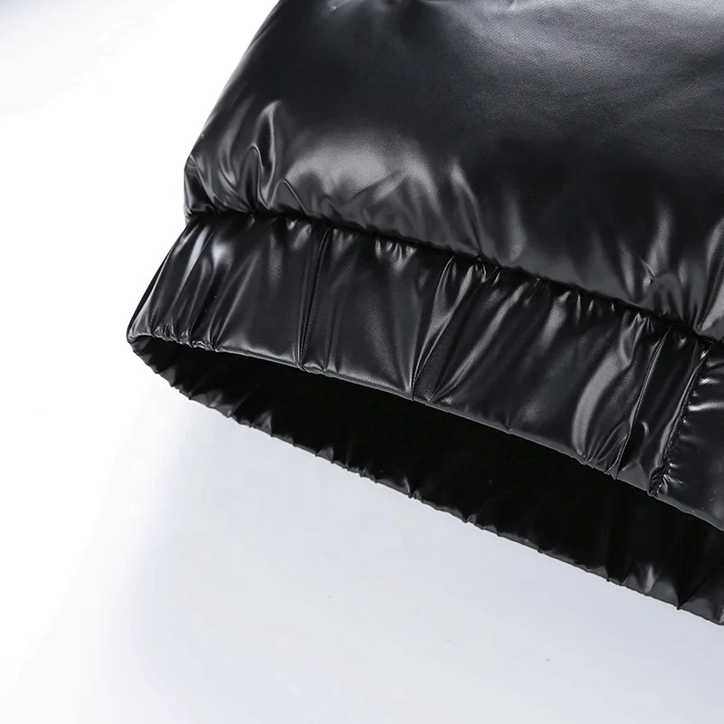 wholesale winter polyester jacket custom ,custom lightweight puffer cropped hooded down casual packable shiny puffer jacket