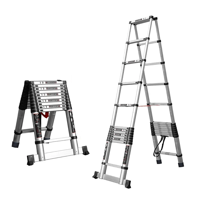 7.6m Best Price Double Sided Aluminum Herringbone Folding Ladders With 1 Balance Bar