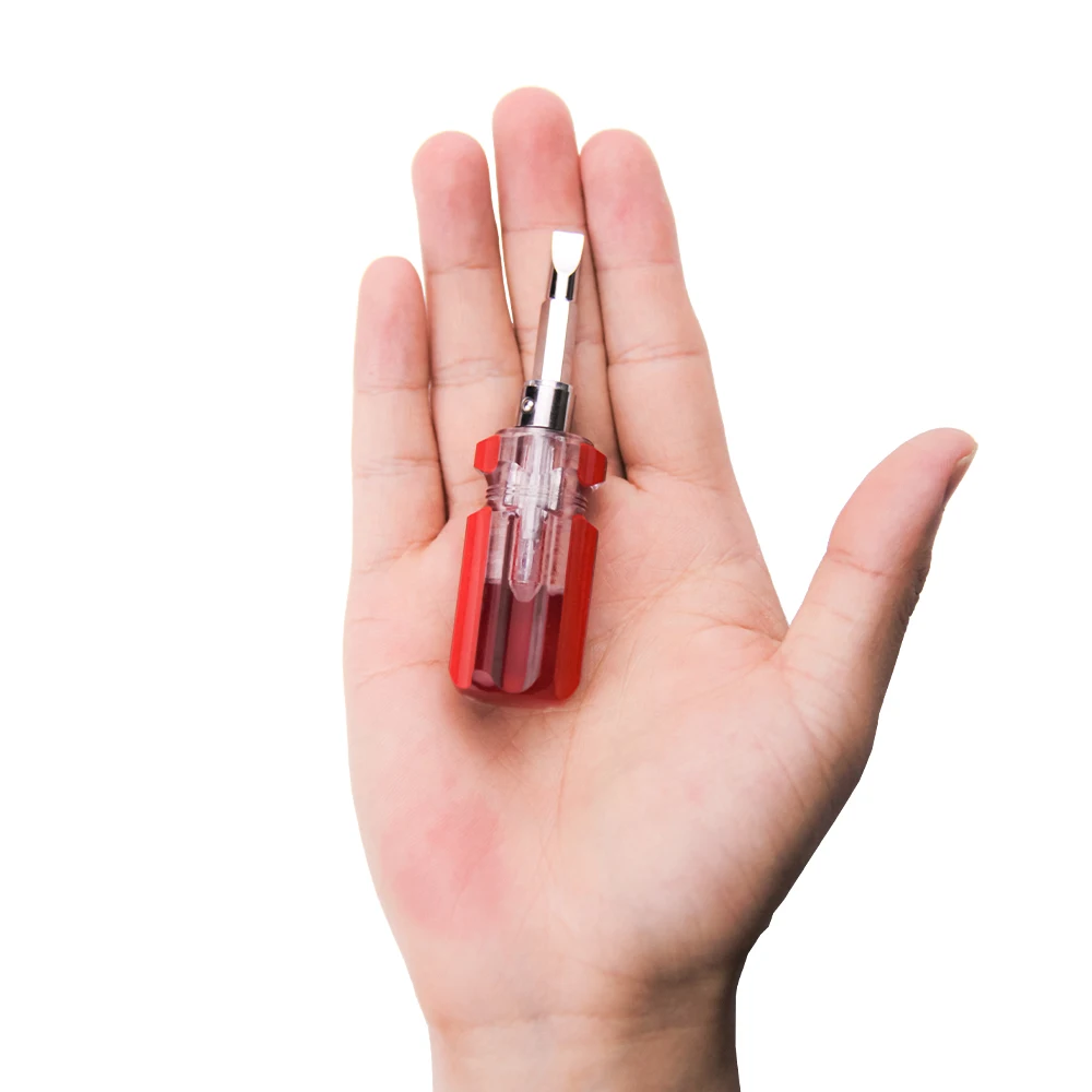 DILGOD Wholesales Screwdriver 6mm Mini 2 in 1 Small Screwdriver Crystal Stubby Short Handle Screwdriver Set