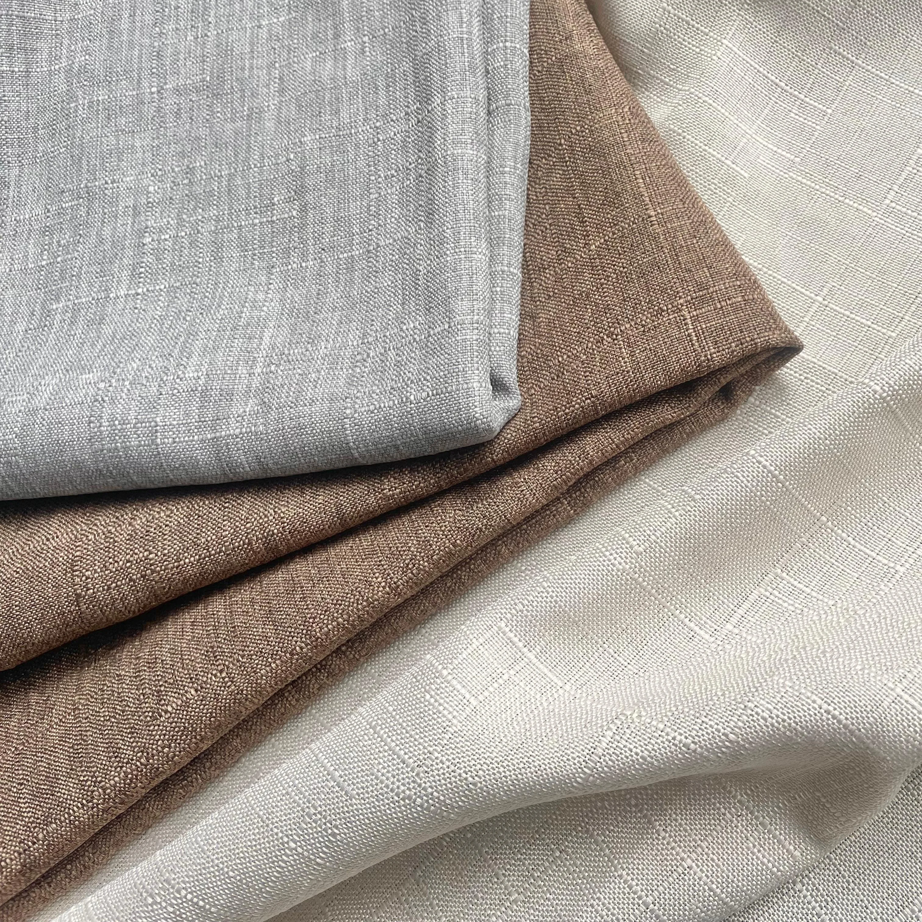 Подгонянный 100% полиэстер имитация льна тканая ткань для дивана домашний текстиль багажная скатерть подушка