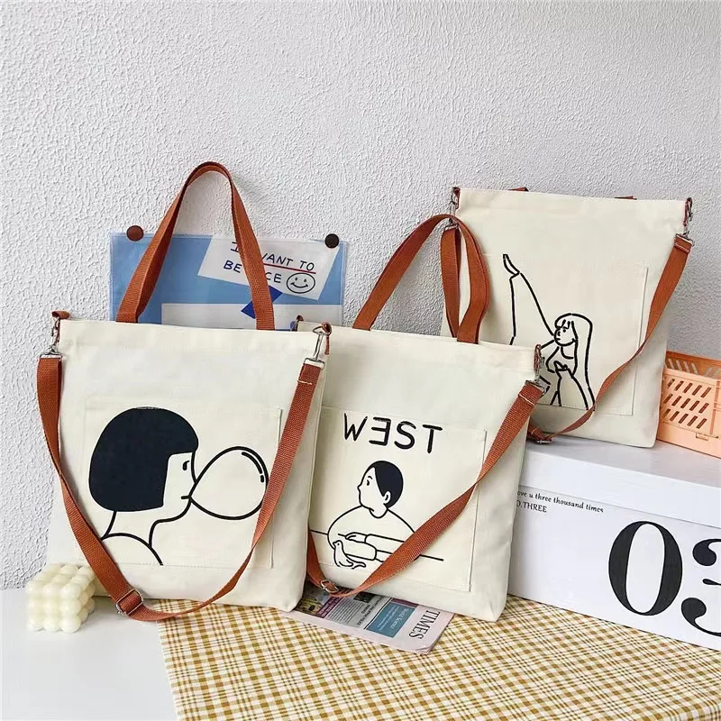 Custom Logo Printed Eco Friendly Recycled Plain Bulk Large Organic Calico Cotton Canvas Grocery Shopping Strap Tote Bag For Gift