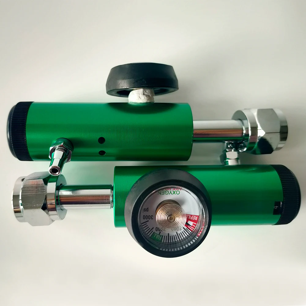 CGA 540 Brass valve with Aluminum body Medical Grade CGA540 Oxygen regulator For Industrial Oxygen Cylinder