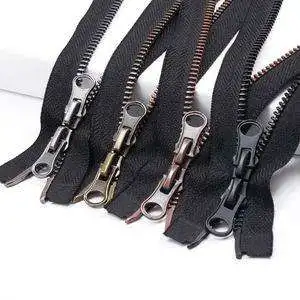High Quality Durable Custom Metal Zipper Gold Teeth Zinc Alloy Open Type Clothing Accessories for Bags