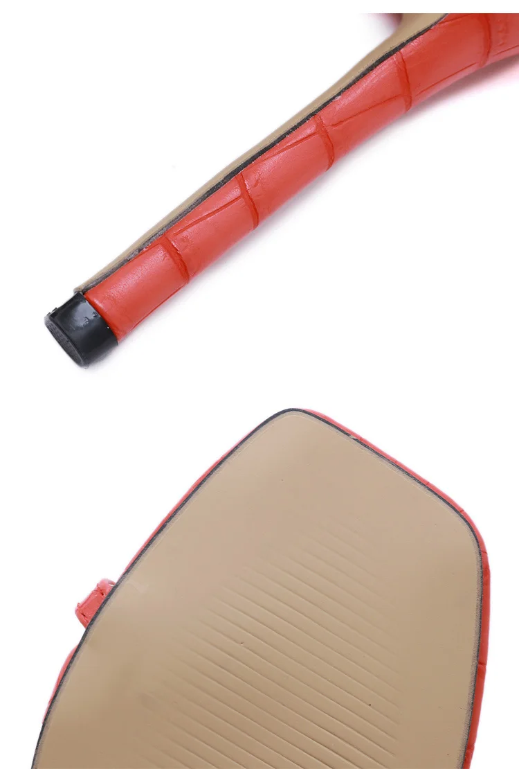 
DEleventh shoes Women Hot style Roman Toe Heels Square Toe Stiletto Sandals four colors for choose Black White Red Brown 