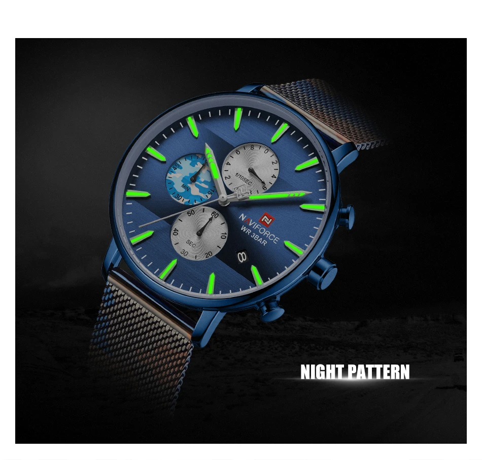 NAVIFORCE 9169 Mens Watches Luxury Fashion Quartz Camouflage Watch Waterproof Sport Steel Wrist Watch Relogio Masculino