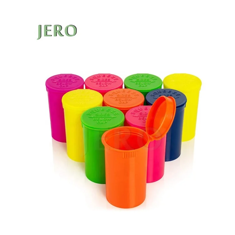 19 Dr child resistant tube pill bottle plastic pop top joint tubes 78mm pop top tube