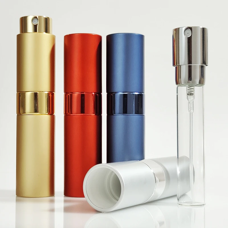 8 мл 15 мл 20 мл пустой многоразовый Алюминиевый Мини Портативный черный поворотный дорожный парфюмерный распылитель 10 мл