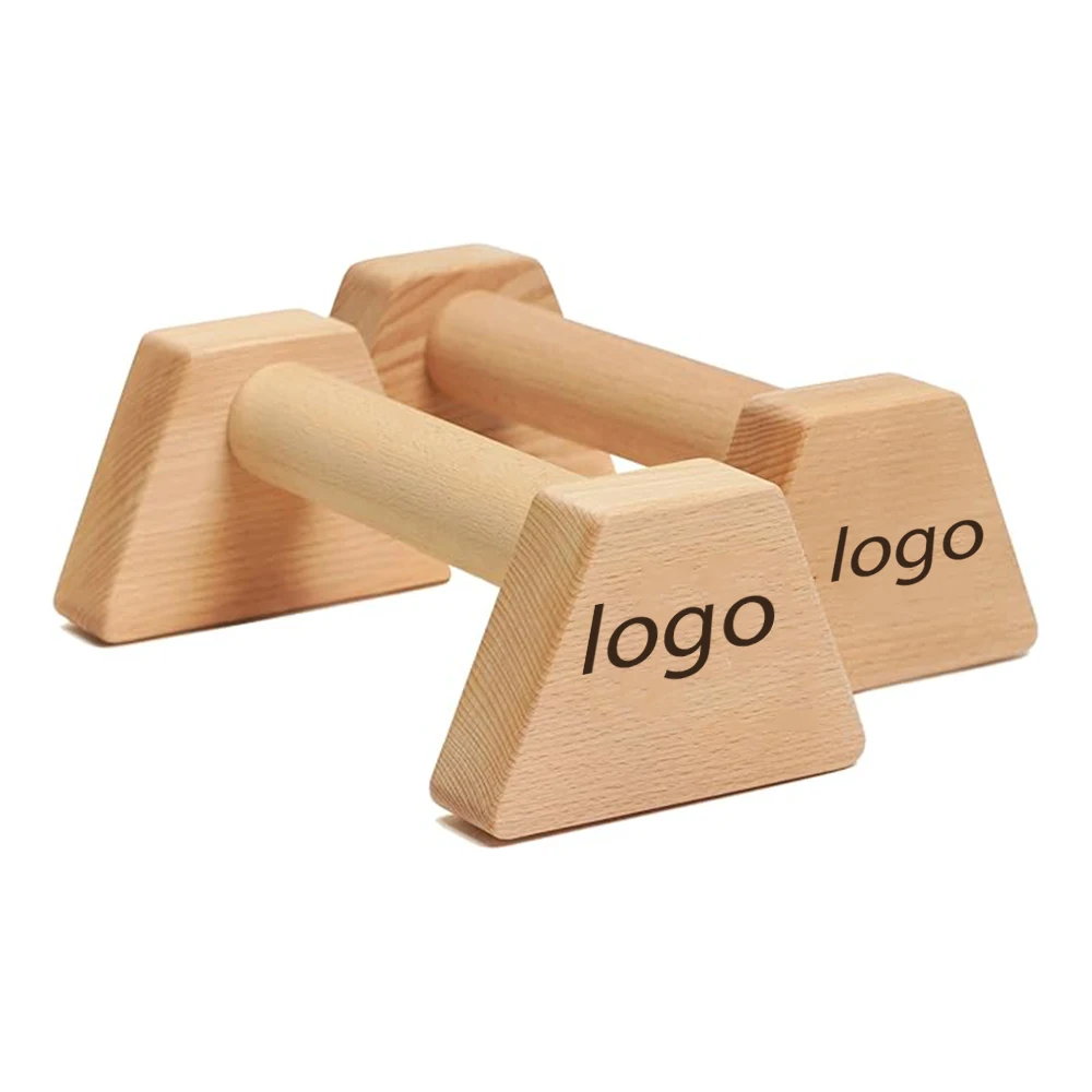 202404 DurableHandstand Trainer Push Up Handles Beech Wood Calisthenics Equipment for Home Wooden Parallettes Push Up power Bars