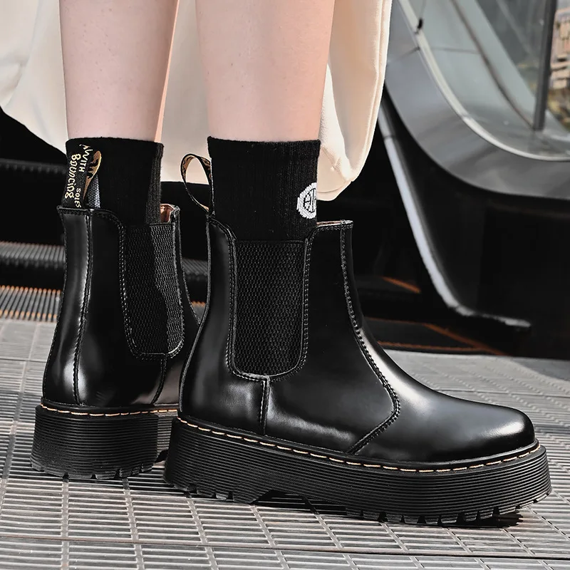 Custom comfortable Choice Western Mens Chelsea Boots Split Leather Rugby Boots For Men Winter Mens Winter Boots Dmartens