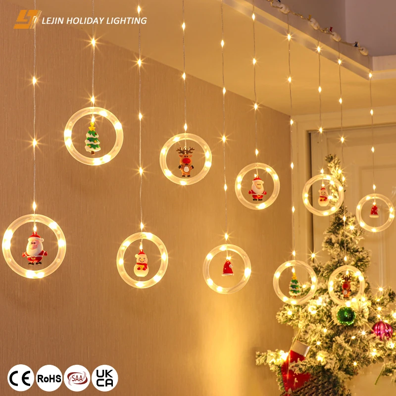Factory wholesale Circular curtain light Christmas fairy lights for outdoor decoration