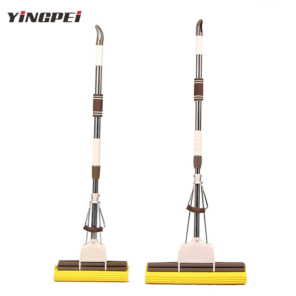YINGPEI Wholesale Floor Double Sides Telescopic Handle Folding Pva Mop Sponge Mop With Steel Handle