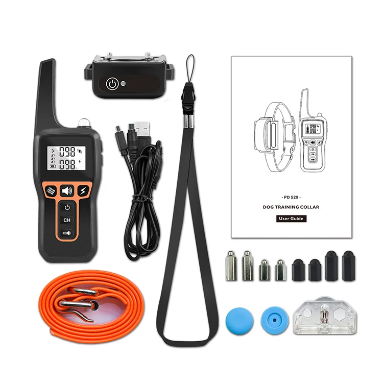 
Remote Dog Training Device Barking Prevention Waterproof Black TPU Reflective Collar 