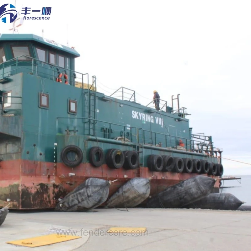 Floating marine rubber airbag with customized size for avoiding sharp objects
