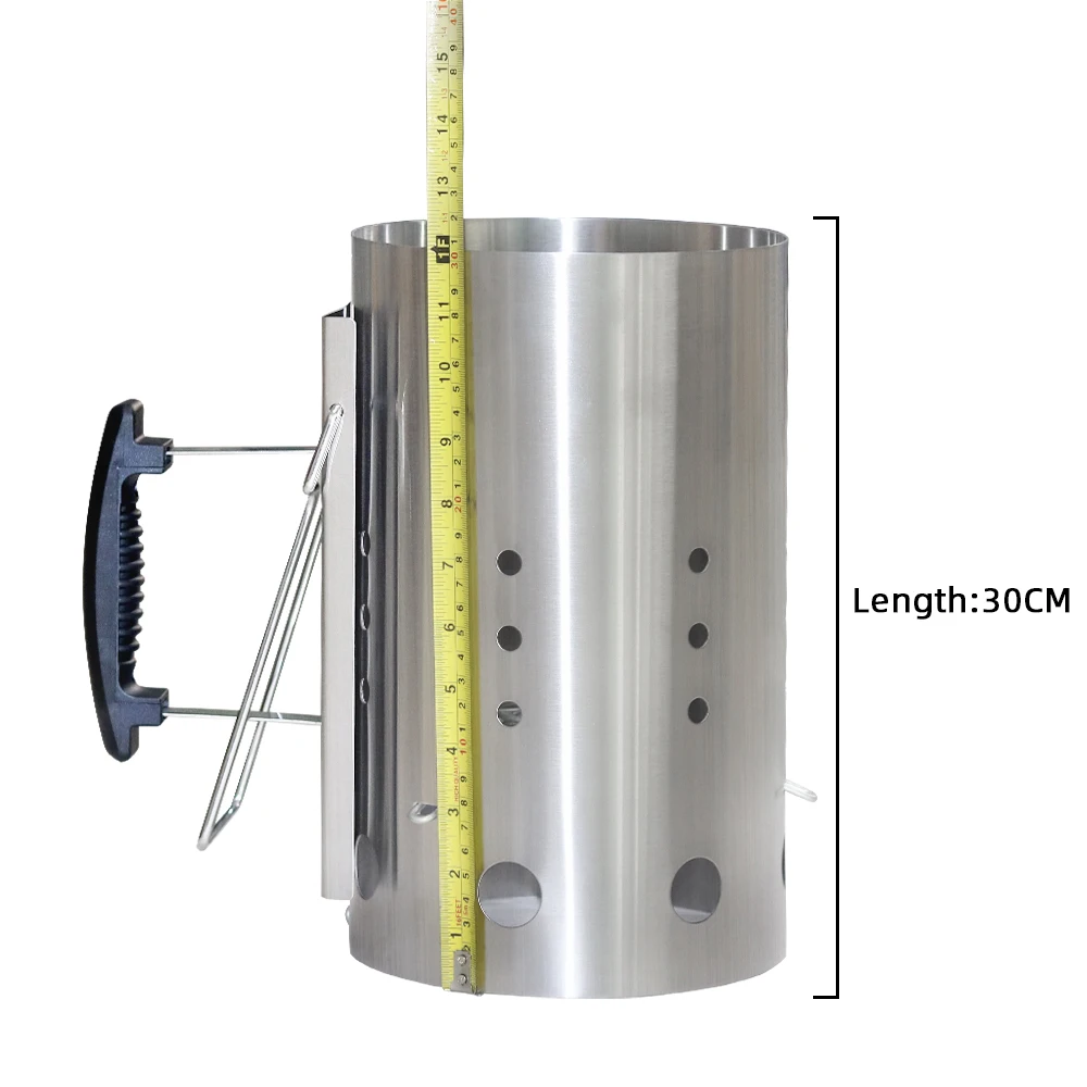 BBQ Fire Chimney Starter Stainless Steel BBQ Coal Chimney Starters With PP Handle