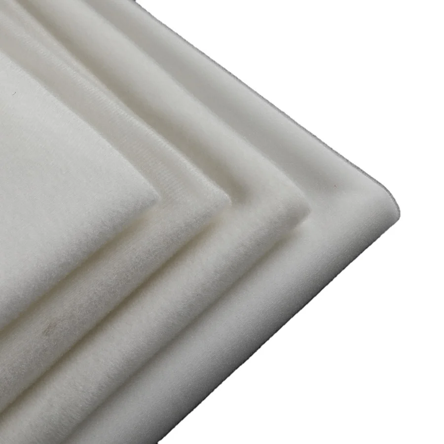 white col  bulk 100% polyester   for flat mop pad back side adhesive  loop  unbroken  velcroes fabric in roll