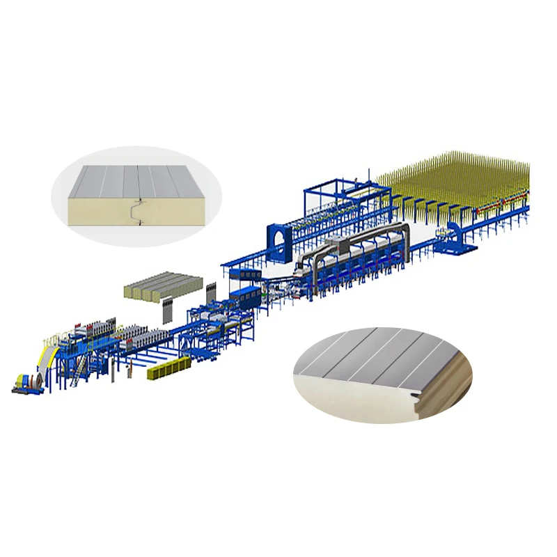 Complete continuous sandwich panel production line automate equipment for the production of pir panel PU panel production line