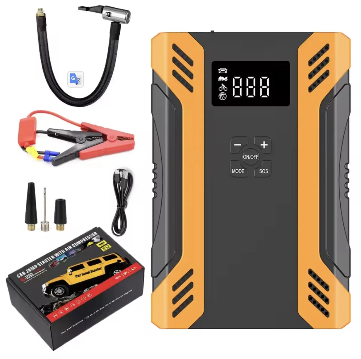 OEM 12V Jump Box with Air Pump Car Jump Starter Built-In Air Compressor 2000a Peak Current for Trucks Motorcycles Tyre Inflator