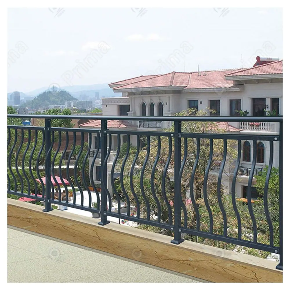 CBDMART Wrought Iron Railing Curved Wrought Iron Balcony Railing Wrought Iron Fence And Railing