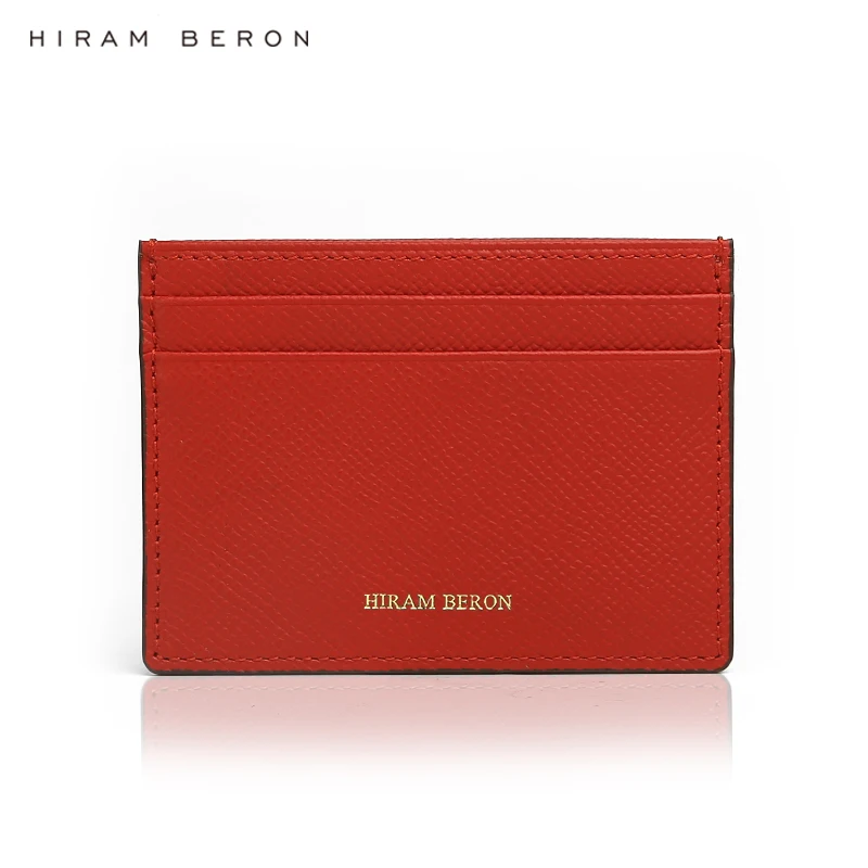 Hiram Beron Card Holder Wallet women red Italian leather dropship wholesale