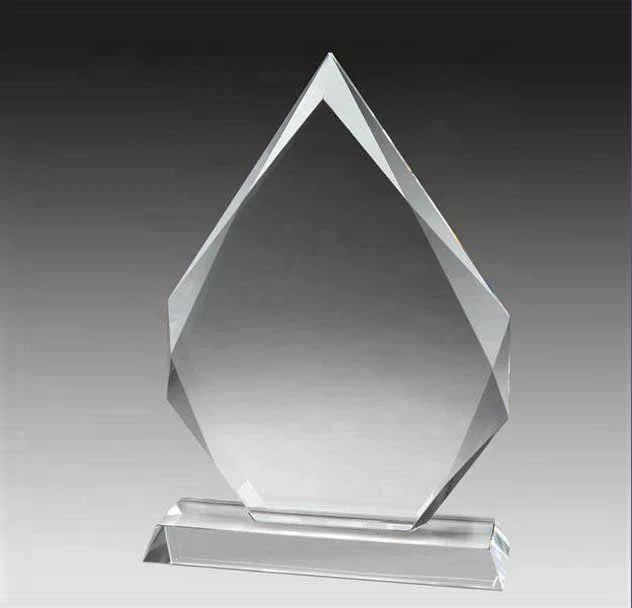 MH-JB087New Design Trophy Award Crystal Custom Logo Trophy Crystal Glass Plaque