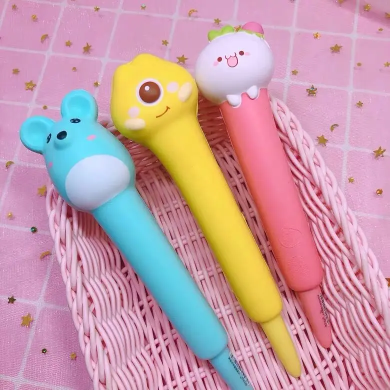 Creative soft cute cat decompression breathable gel pen student pinch pen decompression pen student supplies 0.5mm