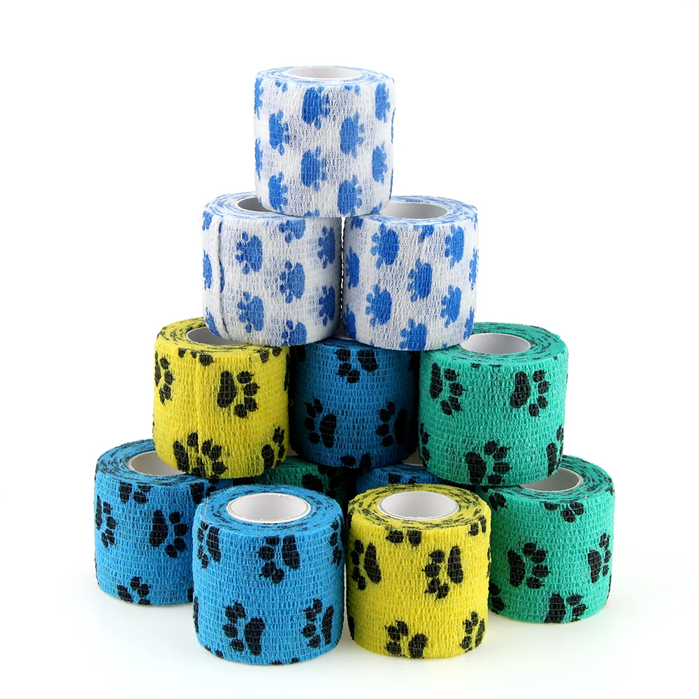 Medical surgical consumables nonwoven cohesive custom adhesive self tape for pet