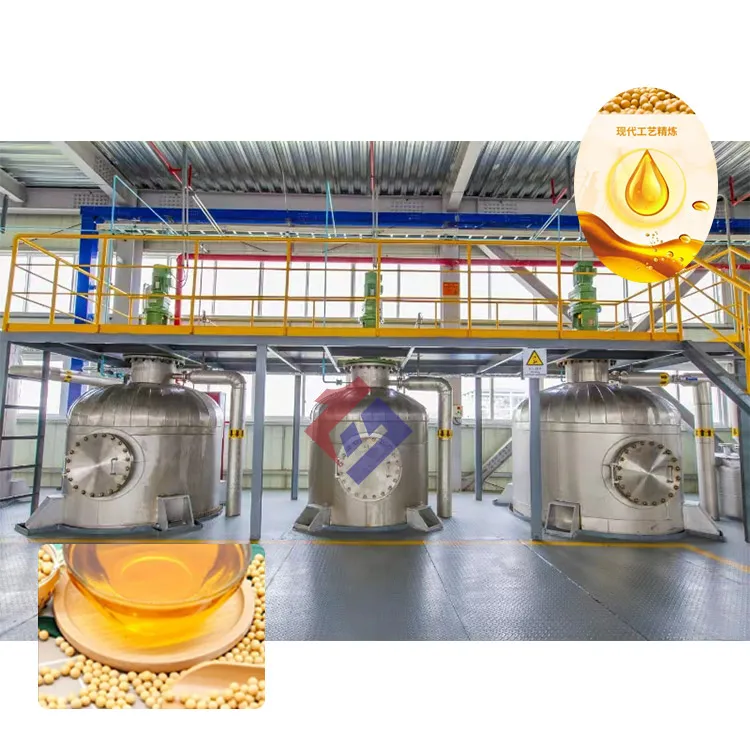 Full refined production cooking oil line soya deodorization refinery oil machine