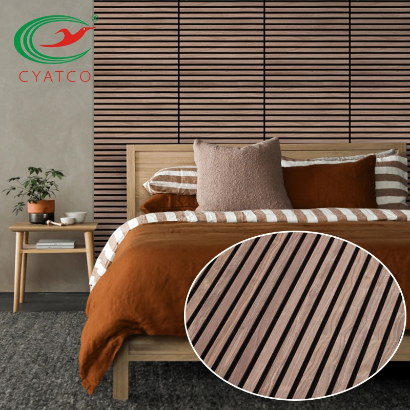 Eco Environmental Fast Delivery Akupanel Slatted Wooden Veneer Acoustic Panel Soundproof Wall Panel Grooved Wood MDF Acoustic