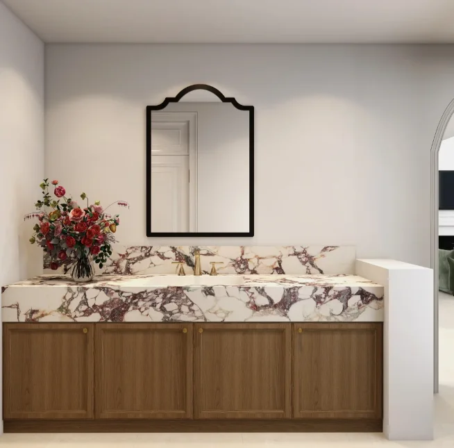 BGR Purple Sintered Stone Small Slab for Staircases Tiles Bathroom Vanity Top Living Room Interior Decor