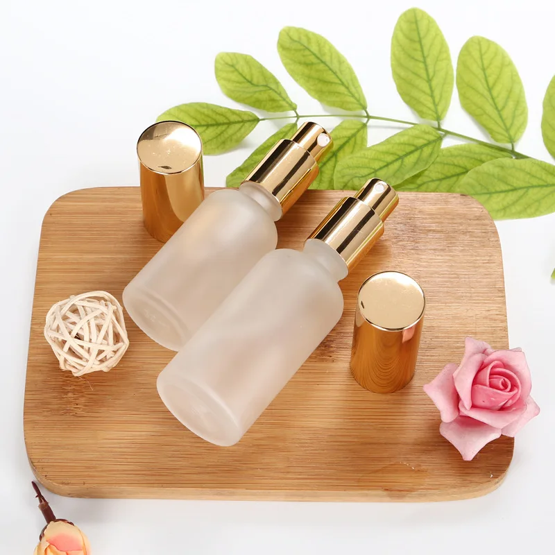 Cosmetic Packaging 5ml 10ml 15ml 30ml 50ml 100ml Empty Frosted Perfume Fine Mist Glass Spray Bottle With Gold Sprayer