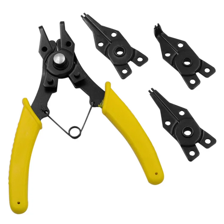 4 in 1 Circlip Pliers Set Snap Ring Multi Crimp Removable Plier Head Retaining Hand Tools