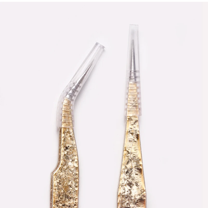 Stainless Steel Double 2 Head Nail Tweezers with Silicone Pressing 3D Sticker Rhinestones Picker Metal Nails Tool