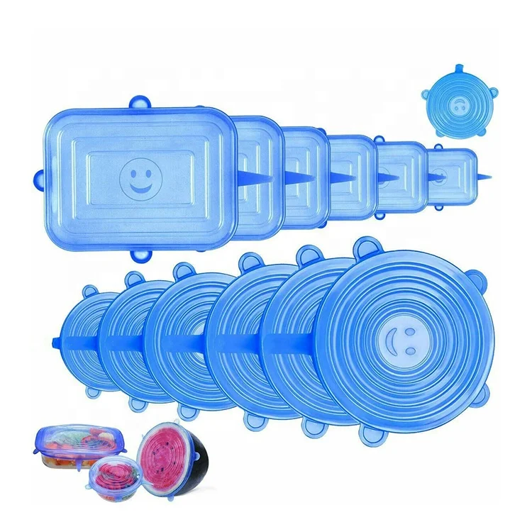 
Custom Food Grade Durable Cover 6Pcs Kitchen Reusable Silicone Stretch Seal Lids 
