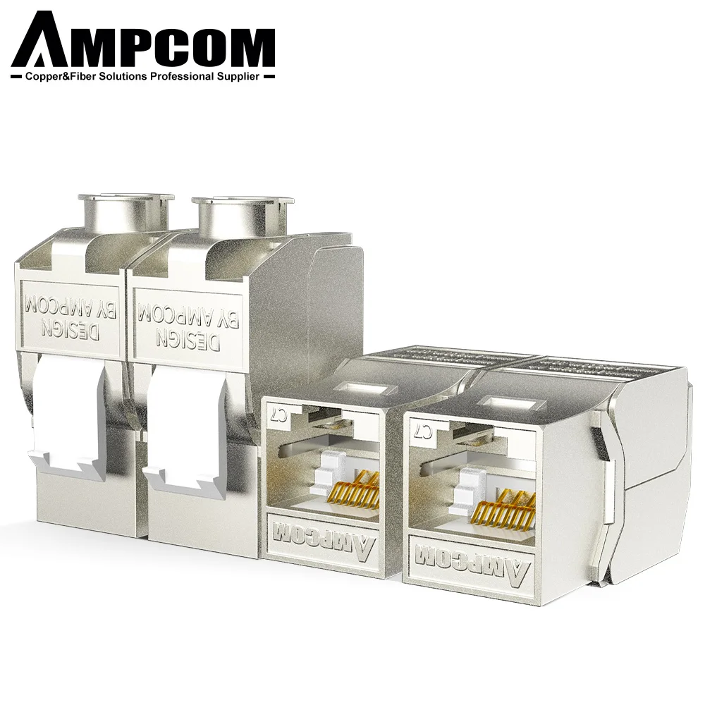 AMPCOM CAT7 Keystone Jack Keystone modular Zinc Alloy with Brass Material Super Quality for blank patch panel