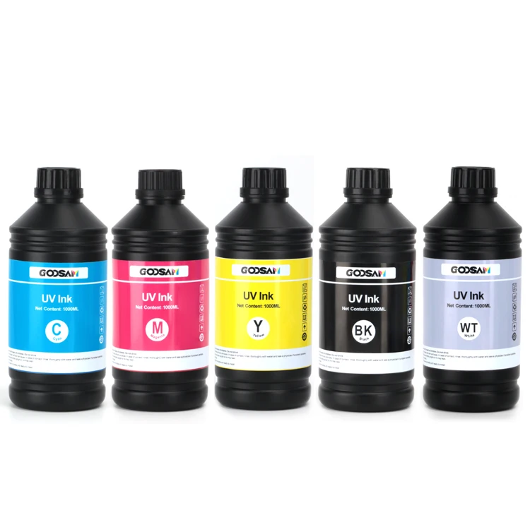 1000 ML CMYK White LED Curable Flexo Flexible Gloss Coating UV Inkjet Printer Ink For Vutek Qs2000 Qs3200 Gs3250 Qs 3200 For Tin