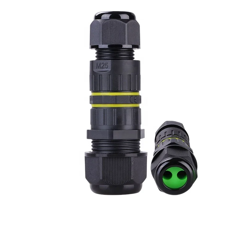 M25 one in two out 4 pin wire connector terminal junction box IP68 waterproof mini underground wire cable tube connector