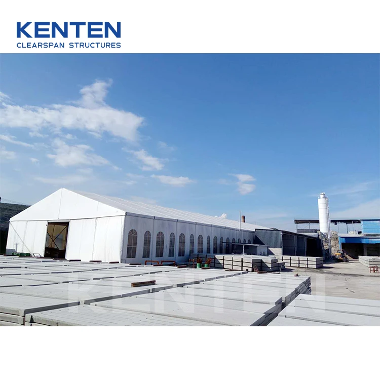 KENTEN Project 20x50m soundproof industrial storage big pvc aluminium temporary portable warehouse shade tent with side window