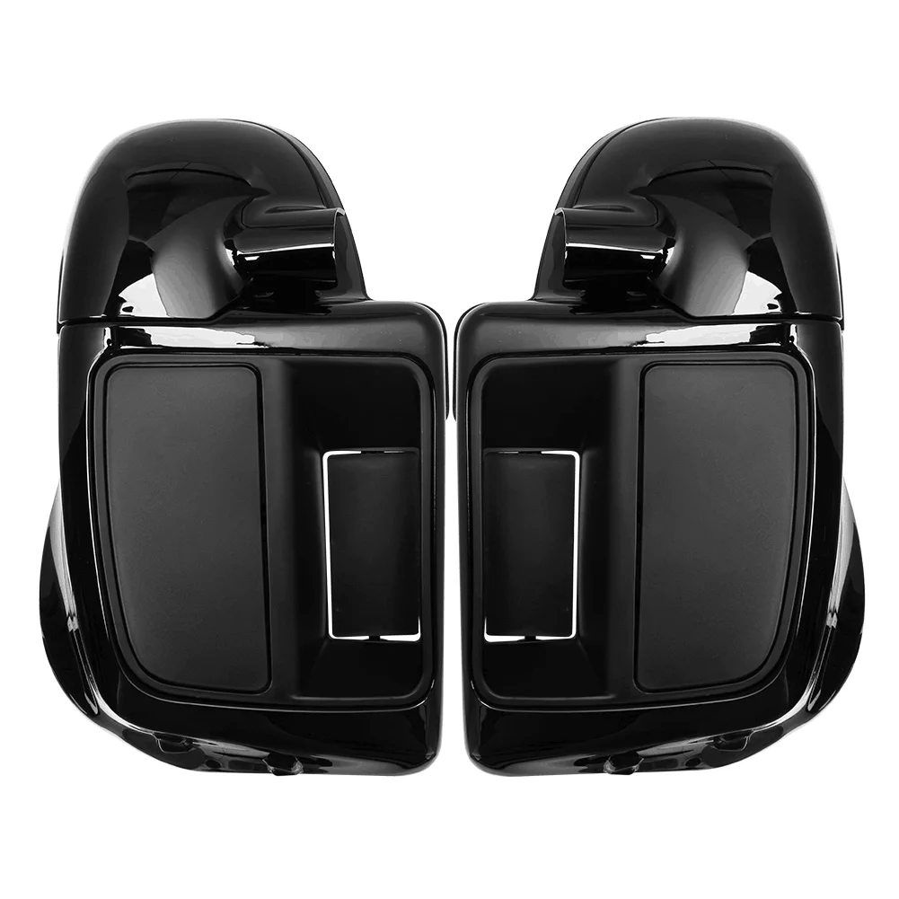 Vivid Black Lower Leg Warmer Vented Fairing Glove Box For Harley Touring Road King Street Electra Glide Ultra FLTR 2014-2020
