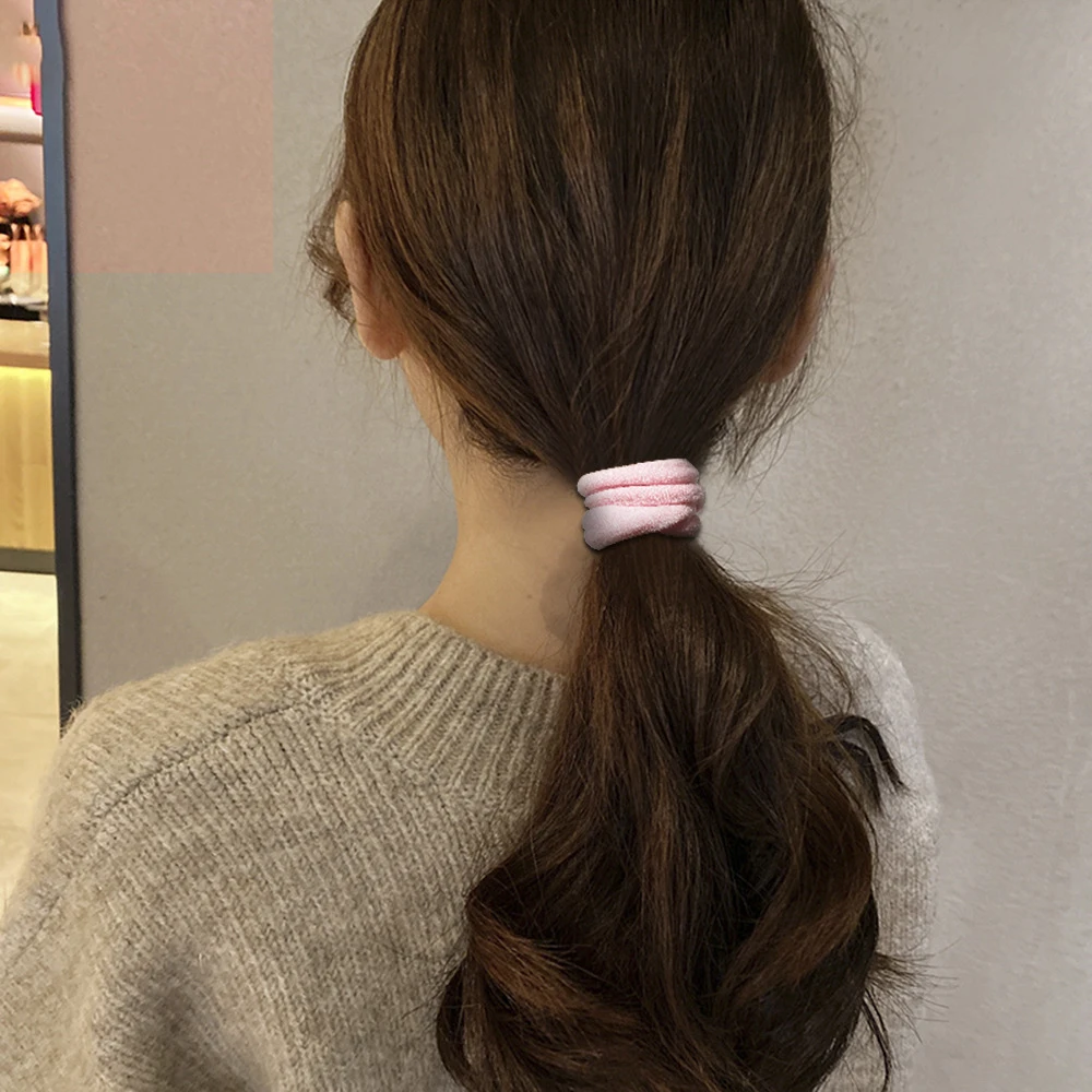 Songmay High Elastic Hairband Ties Towel Seamless Hair Ponytail Korean for Girls 20 Pcs Canned Mixed Colors Fashion Hair Clips