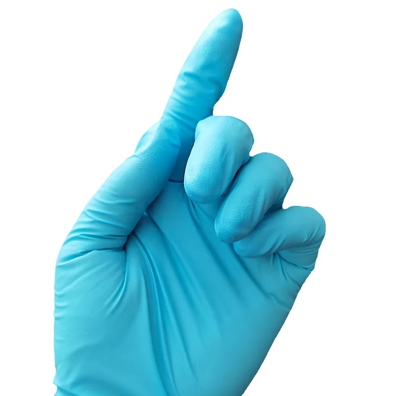 Barber Nitrile Gloves Anti Chemical Waterproof Tattoo Gloves Disposable Powder Free Lake Blue Nitrile Gloves for Beauty Salon