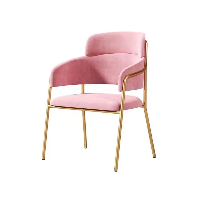 Элегантные домашние бархатные хромированные обеденные стулья в европейском стиле