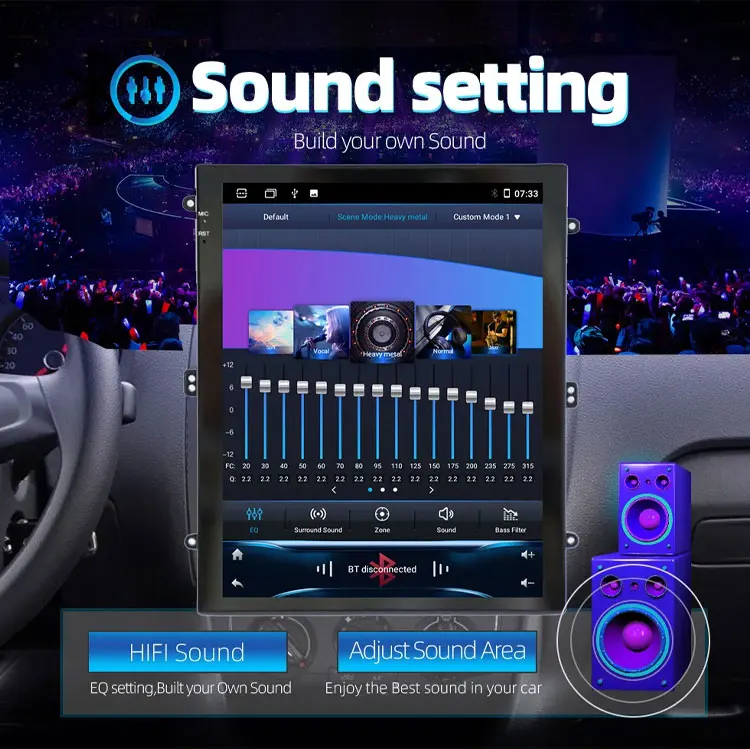 Gps Navigator With Back Camera Wireless Android Auto Touch Screen Car Android Headunit WiFi Hotspot Integrated Car Screen