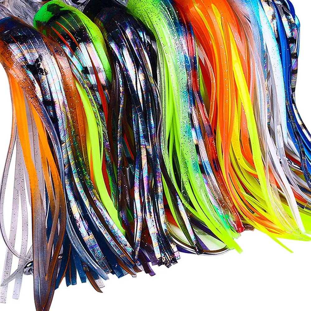 Wholesale 65g 100g 6Colors Soft Octopus Skirt Fishing Lure Deep Sea Trolling Fishing Bait 3D Eyes Buzzbait