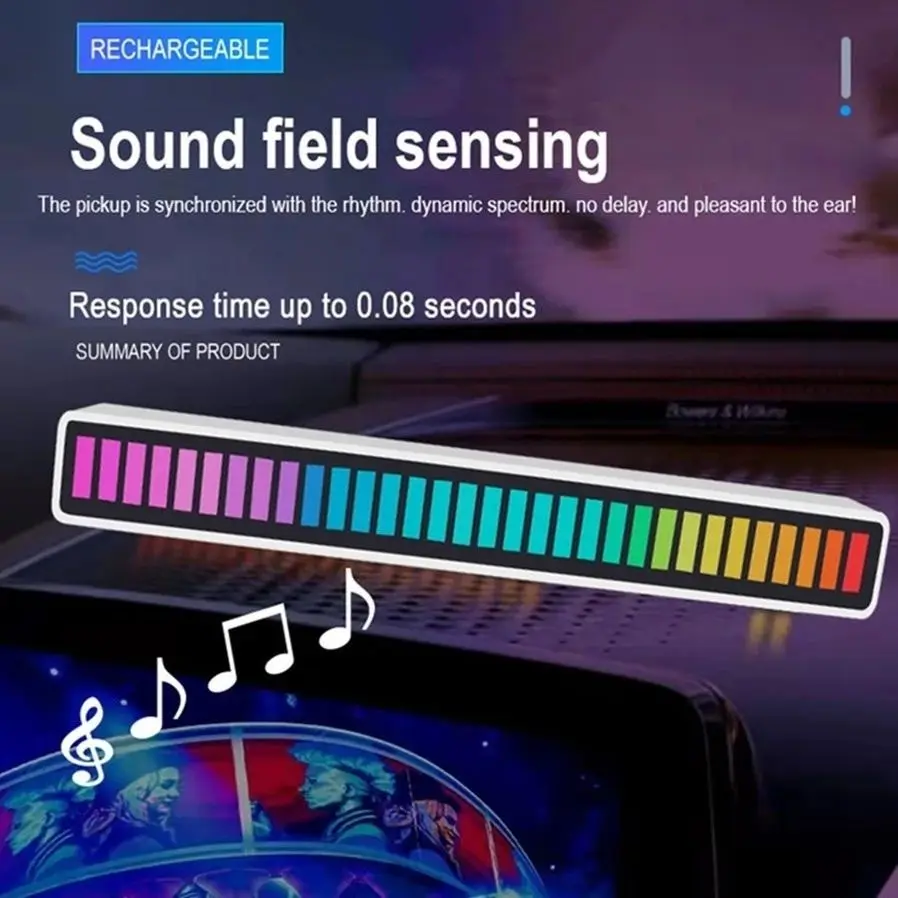 Управление звуком Rgb музыкальный ритм окружающая лампа светодиодные звукосниматели с управлением приложением для ритмичного