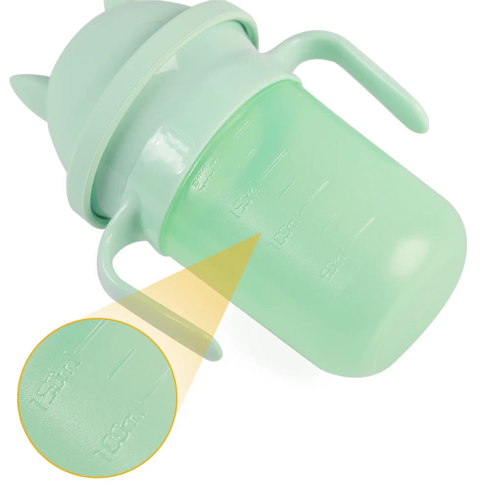 ES-Pro Trainer 200ml Silicone Cup Toddler Training Anti-Spill Miracle Sippy Cup Chew Proof 360 Degree Baby Drinking Cup Made PP