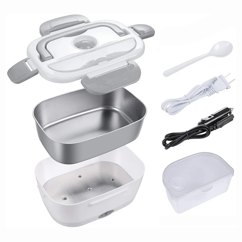 office food heater household car portable self heating food warmer 304 stainless steel electric lunch box heated lunch box